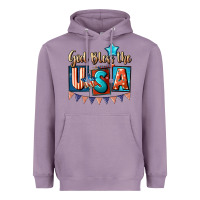 Lavender God bless the USA 4th of july Heavyweight Hoodie - CowGirlArtShop