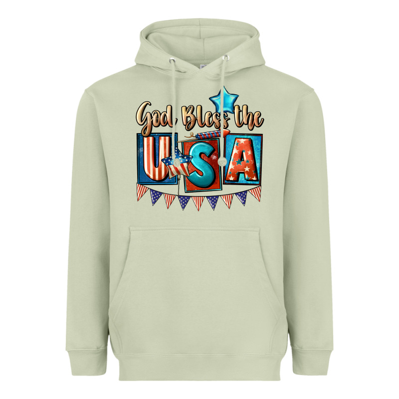 God Bless The Usa 4th Of July Heavyweight Hoodie by CowGirlArtShop | Teevron