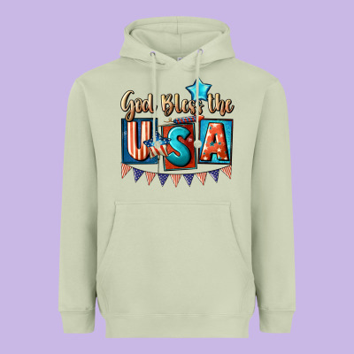 God Bless The Usa 4th Of July Heavyweight Hoodie Designed By Cowgirlartshop
