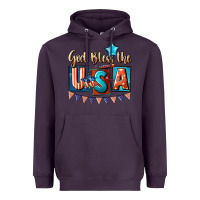 Plum God bless the USA 4th of july Heavyweight Hoodie - CowGirlArtShop