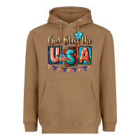 Toasted Coconut God bless the USA 4th of july Heavyweight Hoodie - CowGirlArtShop