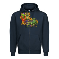 Navy Louisiana Map With Mardi Gras Crocodile Zipper Hoodie - RanaPortraitStore