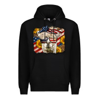 Black 4th of july llama Premium Hoodie - LillyAllenDesigns