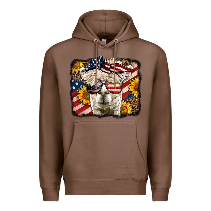 4th Of July Llama Premium Hoodie by LillyAllenDesigns | Teevron
