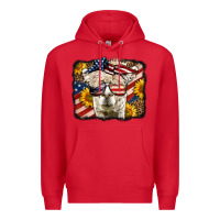 Red 4th of july llama Premium Hoodie - LillyAllenDesigns
