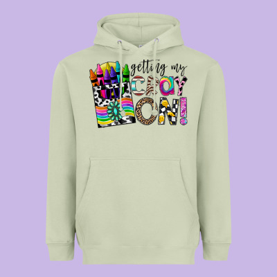 Getting My Cray On Heavyweight Hoodie Designed By Cowhidedigitalart