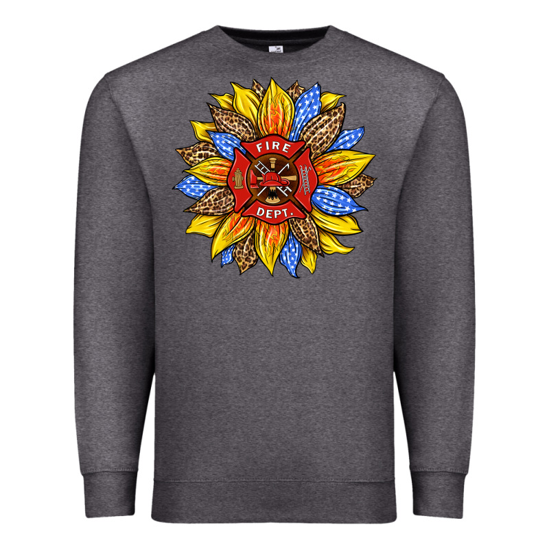 Firefighter Sunflower Premium Sweatshirt by HRA Design Shop | Teevron