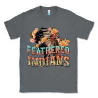 Charcoal Heather feathered indians Classic Tee - texasbilliewilder