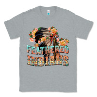 Heather Grey feathered indians Classic Tee - texasbilliewilder