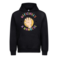 Black officially a handful Urban Hoodie - MaliasSmallBusiness