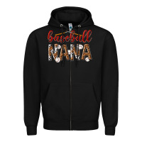 Black baseball nana with leopard Zipper Hoodie - texasbilliewilder