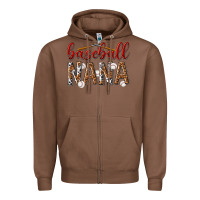 Chestnut baseball nana with leopard Zipper Hoodie - texasbilliewilder