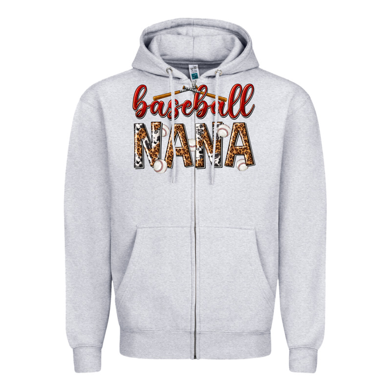 Baseball Nana With Leopard Zipper Hoodie by texasbilliewilder | Teevron