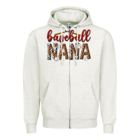 Oatmeal Heather baseball nana with leopard Zipper Hoodie - texasbilliewilder