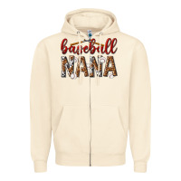 Sandshell baseball nana with leopard Zipper Hoodie - texasbilliewilder