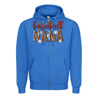 True Royal baseball nana with leopard Zipper Hoodie - texasbilliewilder