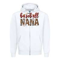White baseball nana with leopard Zipper Hoodie - texasbilliewilder