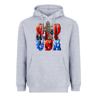 Heather Grey God bless the USA  4th of july Heavyweight Hoodie - CowGirlArtShop