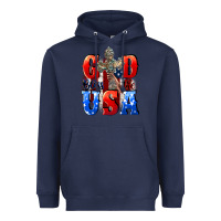 Navy God bless the USA  4th of july Heavyweight Hoodie - CowGirlArtShop