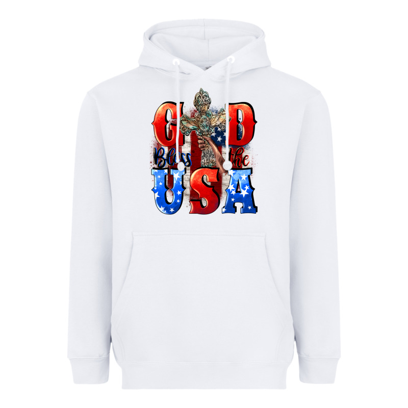 God Bless The Usa  4th Of July Heavyweight Hoodie by CowGirlArtShop | Teevron