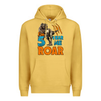 Antique Gold i'm five hear me roar dinosaur birthday Premium Hoodie - LillyAllenDesigns