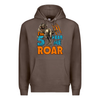 Coffee i'm five hear me roar dinosaur birthday Premium Hoodie - LillyAllenDesigns