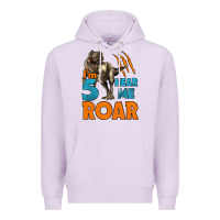 Lilac i'm five hear me roar dinosaur birthday Premium Hoodie - LillyAllenDesigns