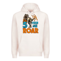 Pale Pink i'm five hear me roar dinosaur birthday Premium Hoodie - LillyAllenDesigns