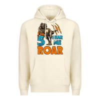 Sandshell i'm five hear me roar dinosaur birthday Premium Hoodie - LillyAllenDesigns
