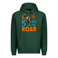 Sports Green i'm five hear me roar dinosaur birthday Premium Hoodie - LillyAllenDesigns