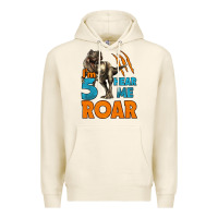 Tofu i'm five hear me roar dinosaur birthday Premium Hoodie - LillyAllenDesigns