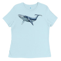 Baby Blue humpback whale Ladies Tee - BarkalooDesign