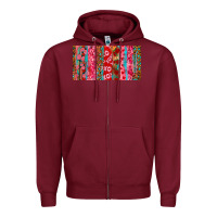 Burgundy Love brushstrokes xoxo leopard and turquoise Zipper Hoodie - RanaPortraitStore