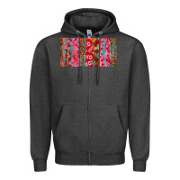 Charcoal Heather Love brushstrokes xoxo leopard and turquoise Zipper Hoodie - RanaPortraitStore