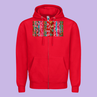 Zipper Hoodie Love brushstrokes xoxo leopard and turquoise