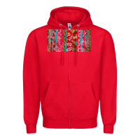 Red Love brushstrokes xoxo leopard and turquoise Zipper Hoodie - RanaPortraitStore
