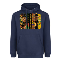 Navy juneteenth brush stroke Heavyweight Hoodie - HRA Design Shop