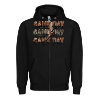 Black game day game day football lightning bolt Zipper Hoodie - Zillion Design Studio
