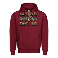 Burgundy game day game day football lightning bolt Zipper Hoodie - Zillion Design Studio