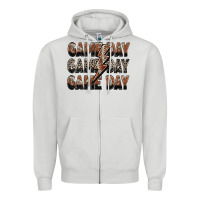 Dove Grey game day game day football lightning bolt Zipper Hoodie - Zillion Design Studio