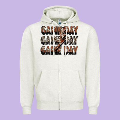 Game Day Game Day Football Lightning Bolt Zipper Hoodie Designed By Zillion Design Studio