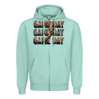 Seafoam game day game day football lightning bolt Zipper Hoodie - Zillion Design Studio