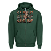 Sports Green game day game day football lightning bolt Zipper Hoodie - Zillion Design Studio