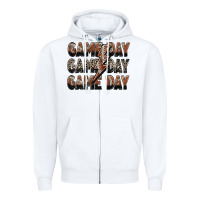 White game day game day football lightning bolt Zipper Hoodie - Zillion Design Studio
