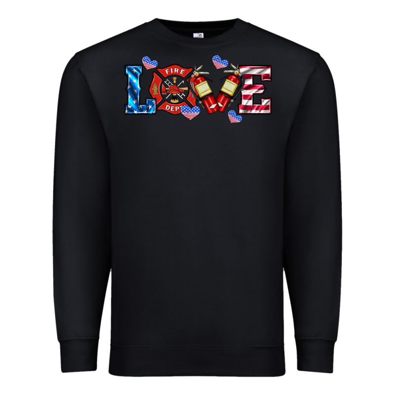 Firefighter Love Premium Sweatshirt by HRA Design Shop | Teevron
