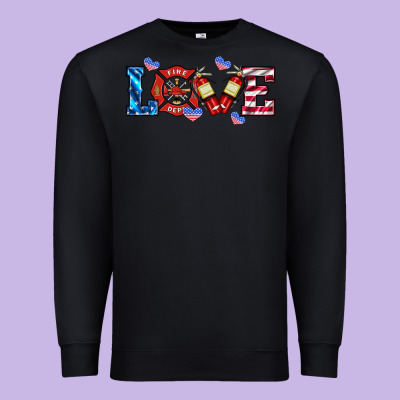 Firefighter Love Premium Sweatshirt Designed By Hra Design Shop