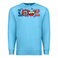 Ocean Blue firefighter love Premium Sweatshirt - HRA Design Shop