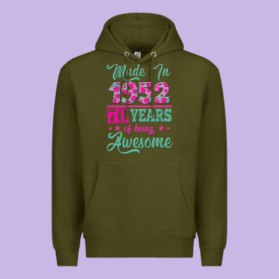 Made In 1952, 70 Years Of Being Awesome Kopya Premium Hoodie Designed By Jasminsmagicworld