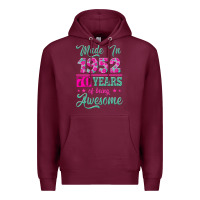 Burgundy made in 1952, 70 years of being awesome kopya Premium Hoodie - Jasminsmagicworld