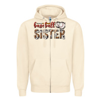 Sandshell baseball sister with leopard Zipper Hoodie - texasbilliewilder